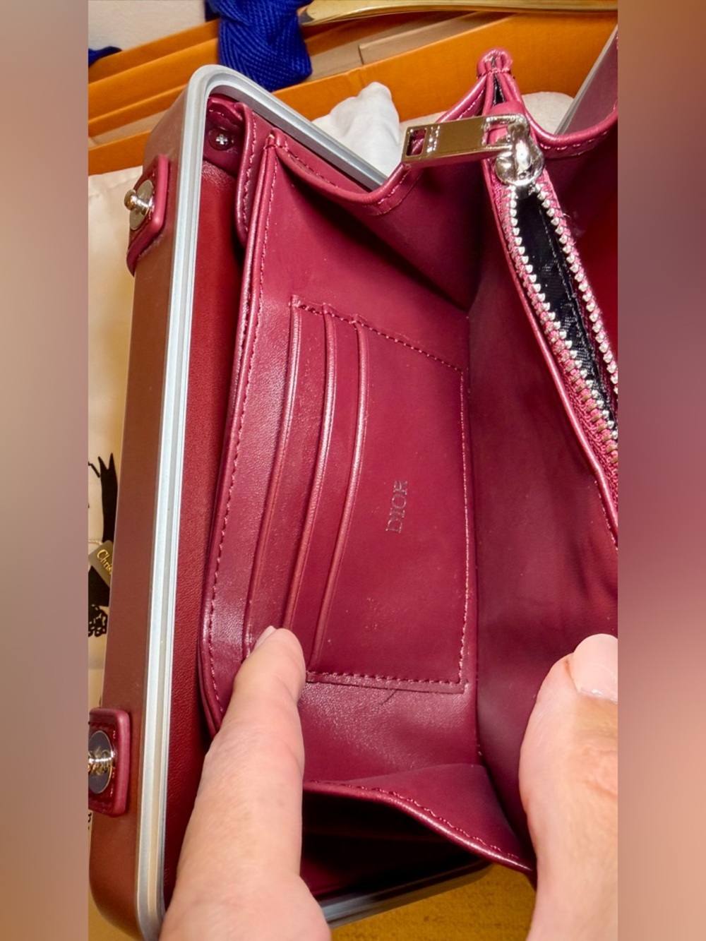 D.I.O.R Rimowa Metallic Blue Bag Wallet with Strap - Picture 9 of 11